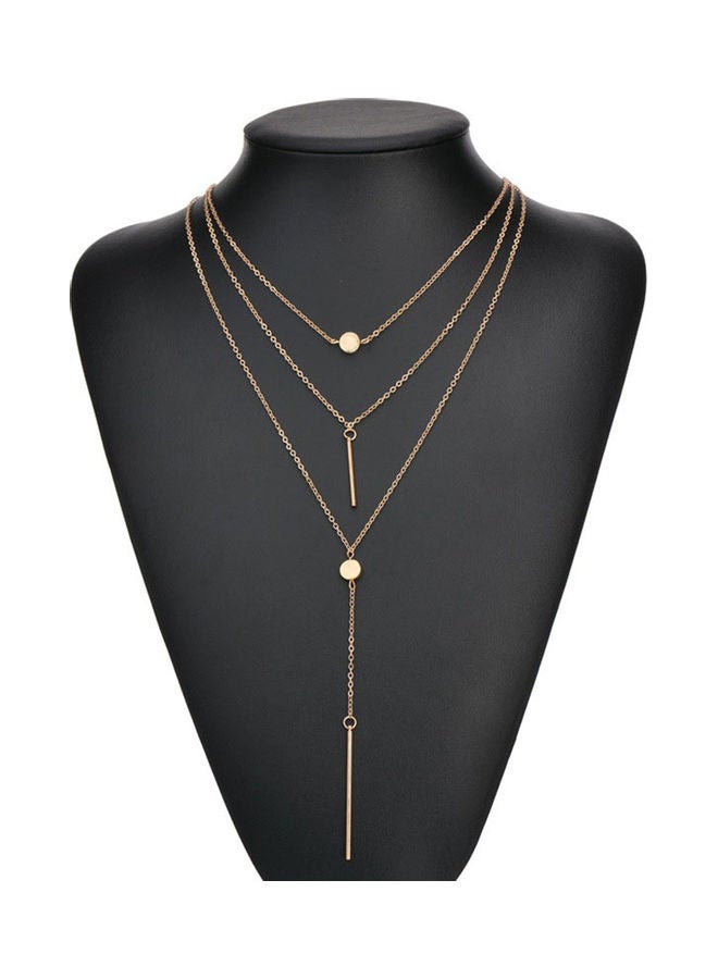 3-Layers Bar Tassel Charm Pendant Necklace - Image 1