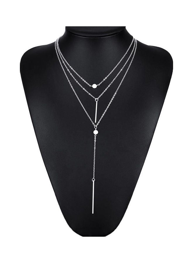 3-Layers Bar Tassel Charm Pendant Necklace - Image 5