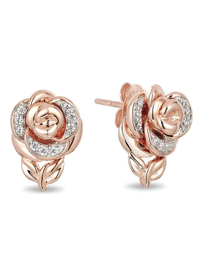 Generic - Rhinestone Studded Rose Design Jewellery Set - Image 1