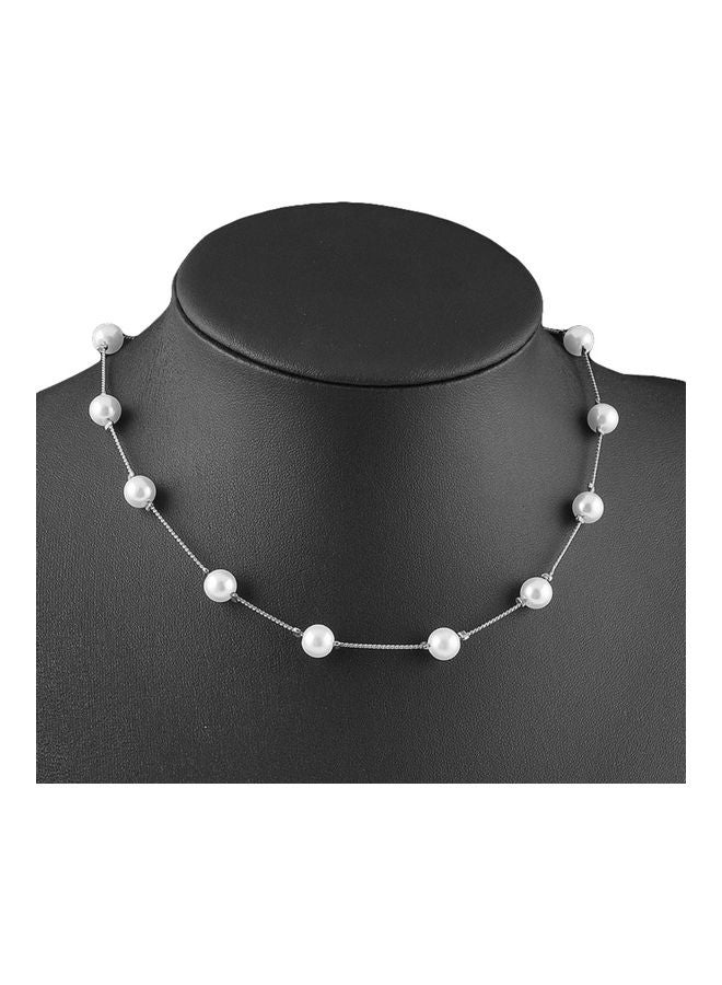 Faux Pearl Pendant One Layer Short Chain Necklace  - Image 1