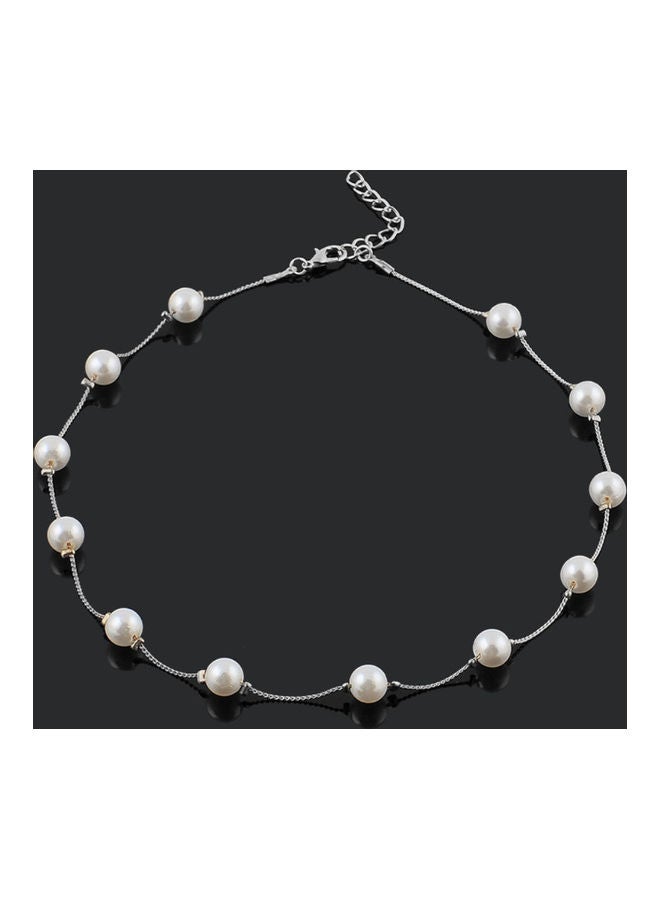 Faux Pearl Pendant One Layer Short Chain Necklace  - Image 3