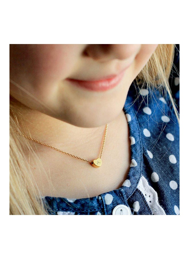 W Letter Heart Design Chain Pendant Necklace - Image 2