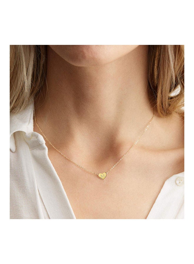 W Letter Heart Design Chain Pendant Necklace - Image 5