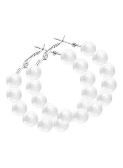 Faux Pearl Hoops
