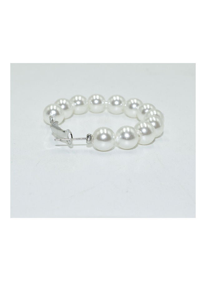 Generic - Faux Pearl Hoops - Image 1