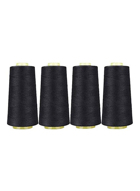 4-Piece Sewing Machine Fabric Overlock Thread Line Cone Set Black