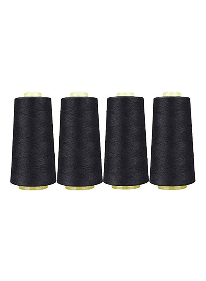 4-Piece Sewing Machine Fabric Overlock Thread Line Cone Set Black