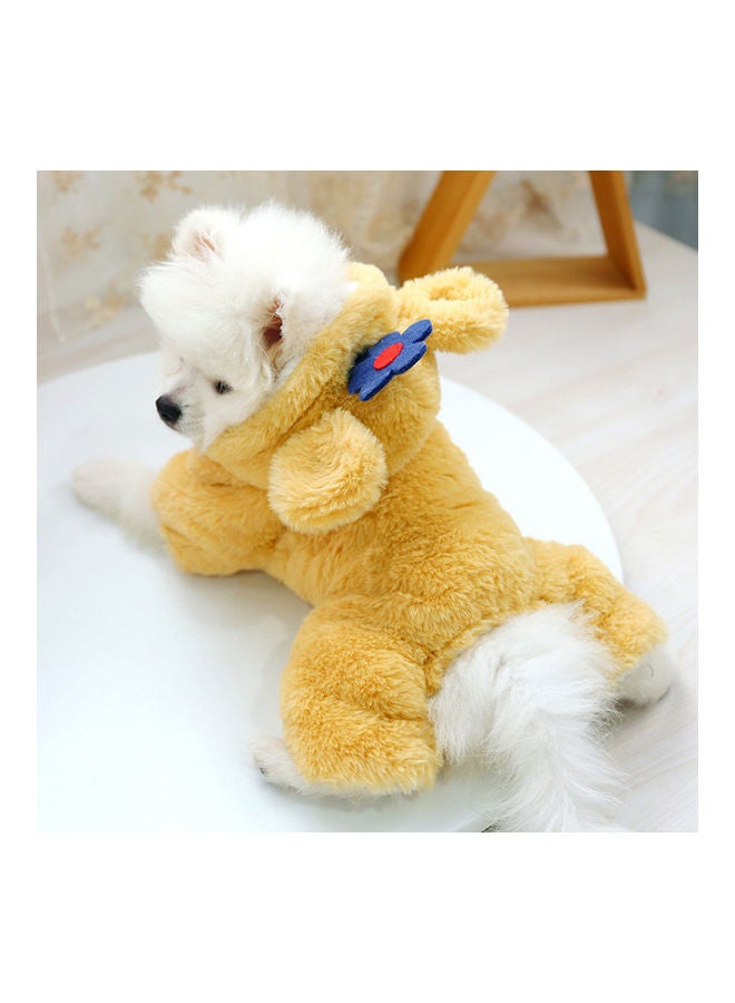 جاكيت لتدفئة الحيوانات الأليفة لفصلي الشتاء والخريف بيج 42x30x5سم - Image 3