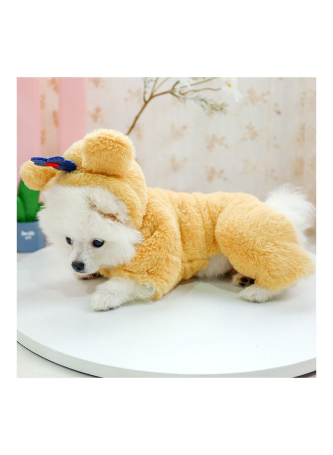 جاكيت لتدفئة الحيوانات الأليفة لفصلي الشتاء والخريف بيج 42x30x5سم - Image 4