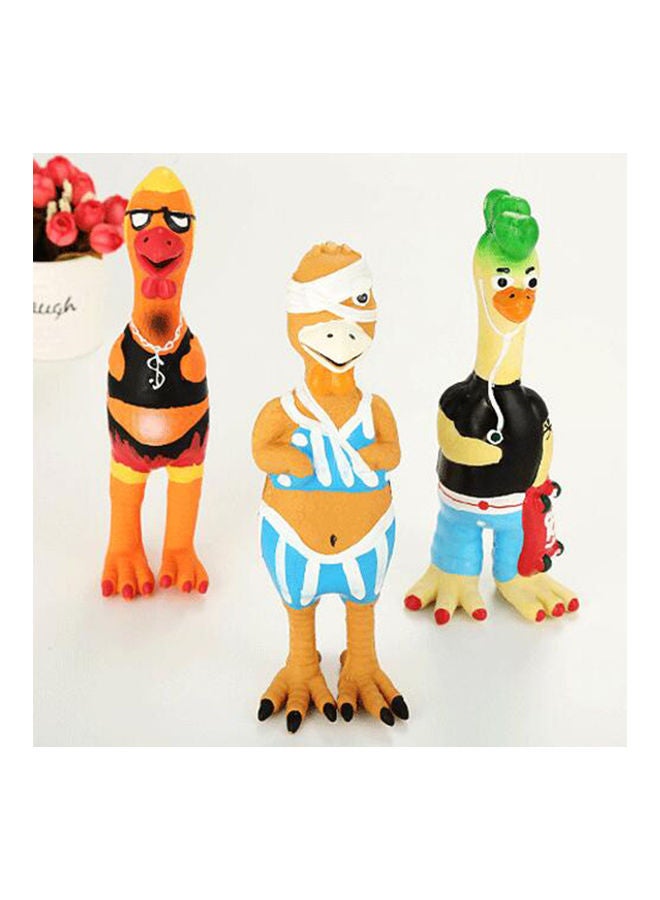 لعبة مضغ تصدر صوتا على شكل دجاجة من اللاتكس متعدد الألوان 23x5x6سم - Image 3