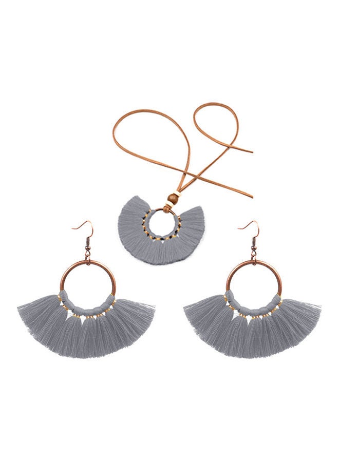 طقم قلادة بدلاية على شكل شراشيب - Image 1