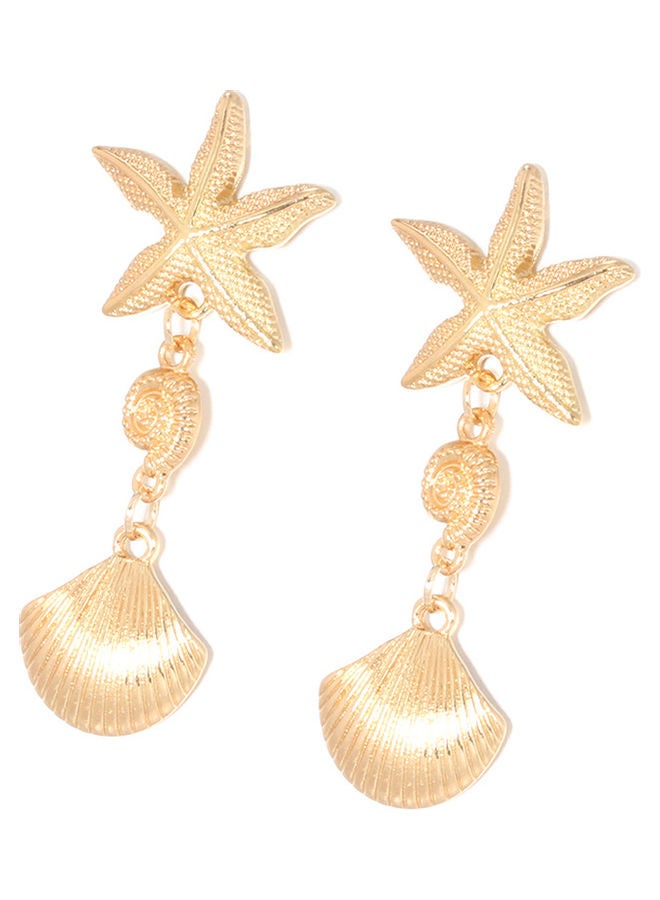 أقراط متدلية بتصميم صدفة ونجم البحر