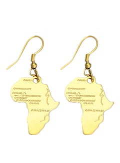 Africa Map Dangle Drop Hook Hoop Earrings
