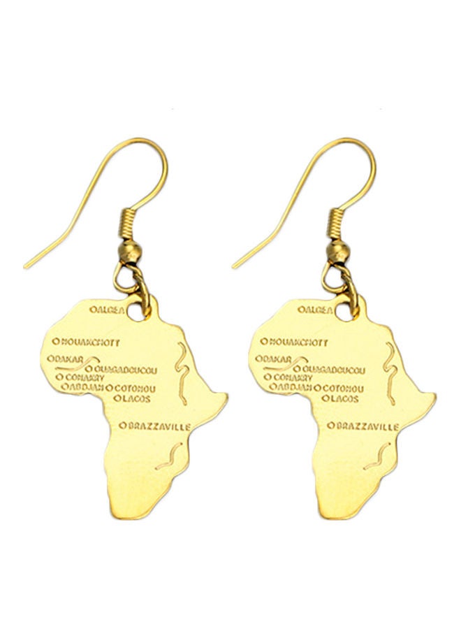 Generic - Africa Map Dangle Drop Hook Hoop Earrings - Image 1