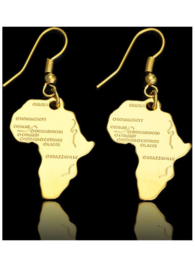 Generic - Africa Map Dangle Drop Hook Hoop Earrings - Image 1
