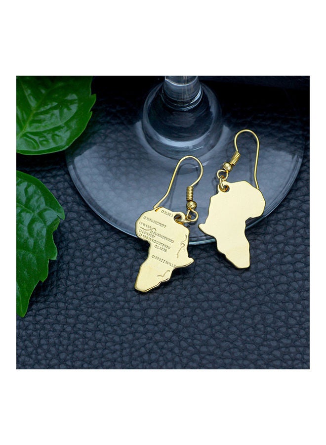 Generic - Africa Map Dangle Drop Hook Hoop Earrings - Image 1