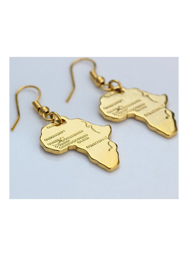 Generic - Africa Map Dangle Drop Hook Hoop Earrings - Image 1