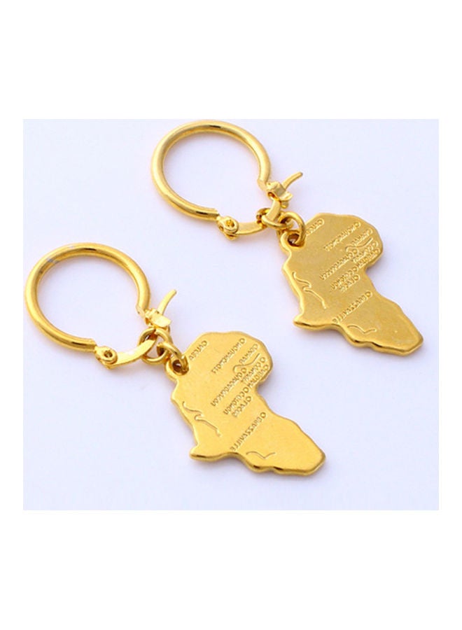Generic - Africa Map Dangle Drop Hook Hoop Earrings - Image 1
