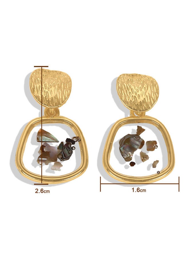Round Trapezoid Geometric Dangle Ear Stud Earrings