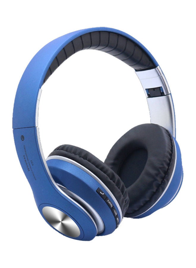 Generic Wireless On-Ear Headphones With Mic Blue  - Image 1