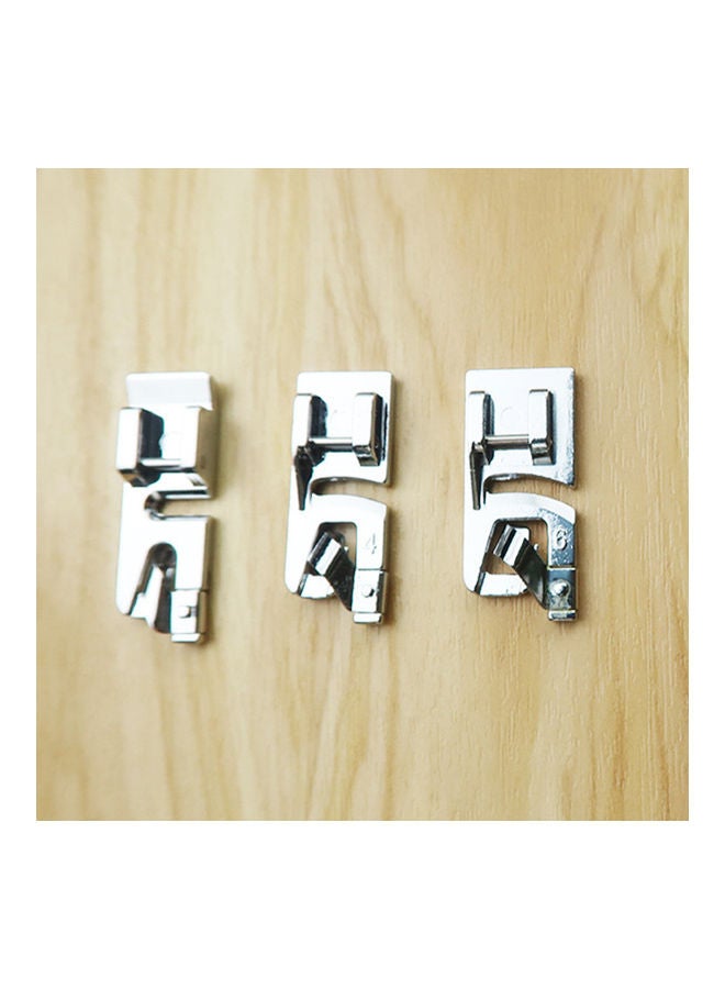 3-Piece Sewing Machine Presser Foot Tools Silver - Image 1