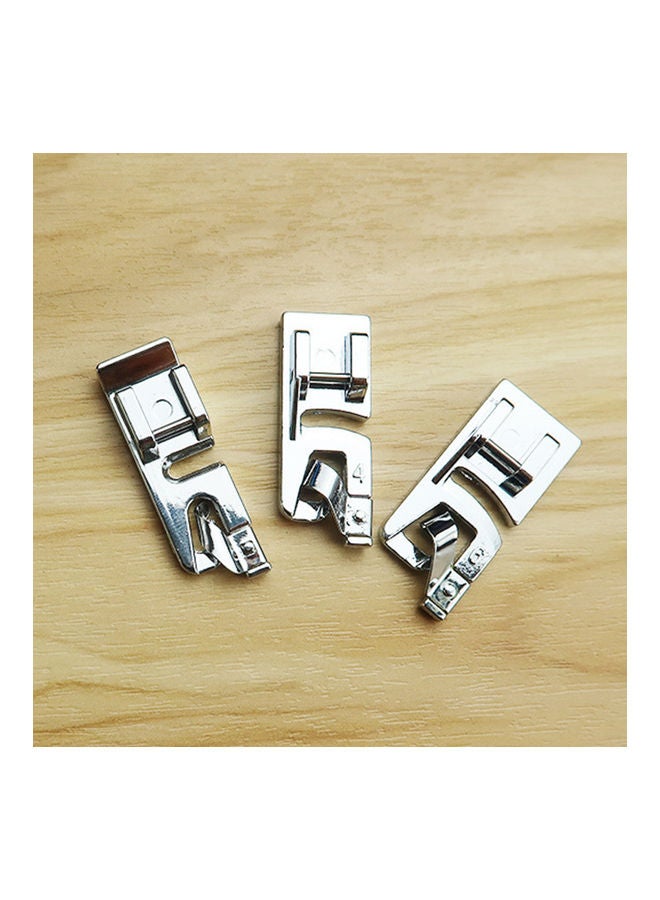 3-Piece Sewing Machine Presser Foot Tools Silver - Image 2