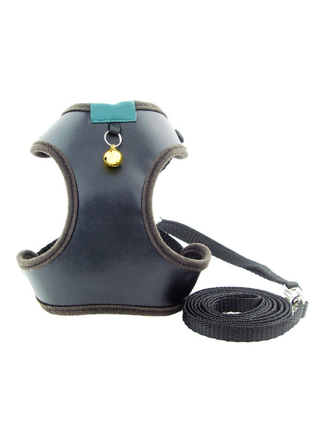 Adjustable Vest Leash Chest Strap Harness Black 16.5x5cm