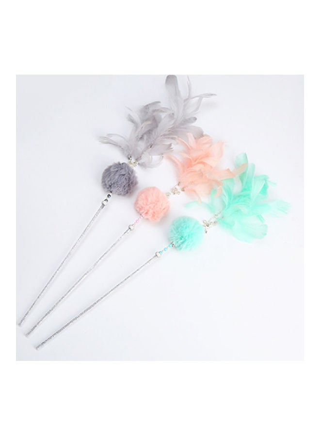 Feather Teaser Stick Toy Pink/White 30cm - Image 4