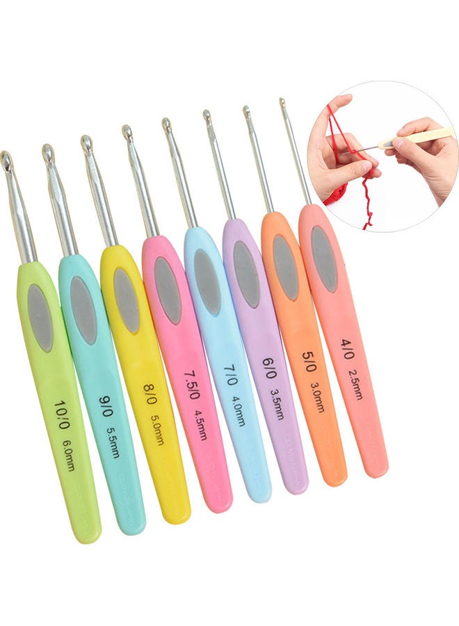 Generic - 8-Piece Sweater Scarf Knitting Needles Multicolour 14x8x0.5cm - Image 1