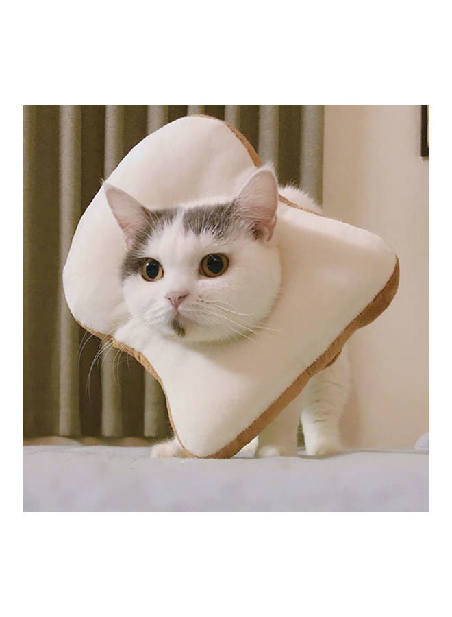 Bread Shape Collar Scarf Headwear Props White/Brown 21x18x3cm - Image 1