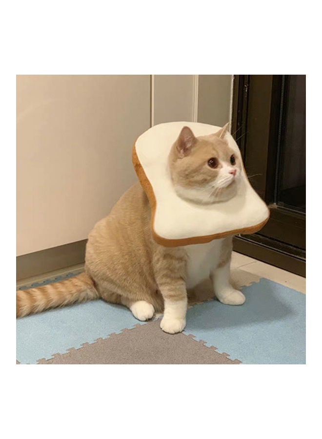 Bread Shape Collar Scarf Headwear Props White/Brown 21x18x3cm - Image 3