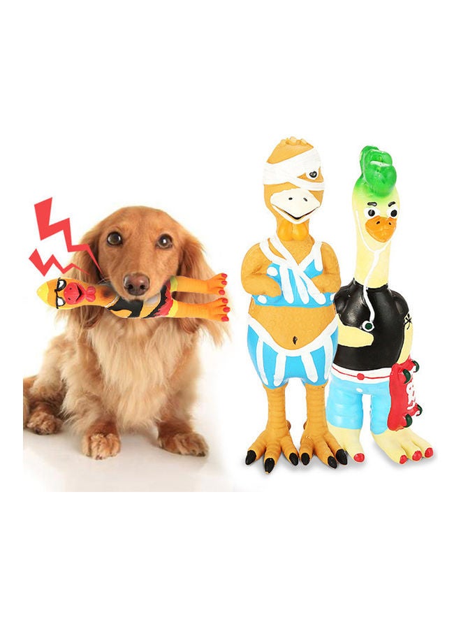 Latex Chicken Squeaky Chew Toy Multicolor 21.5x5x6cm - Image 2