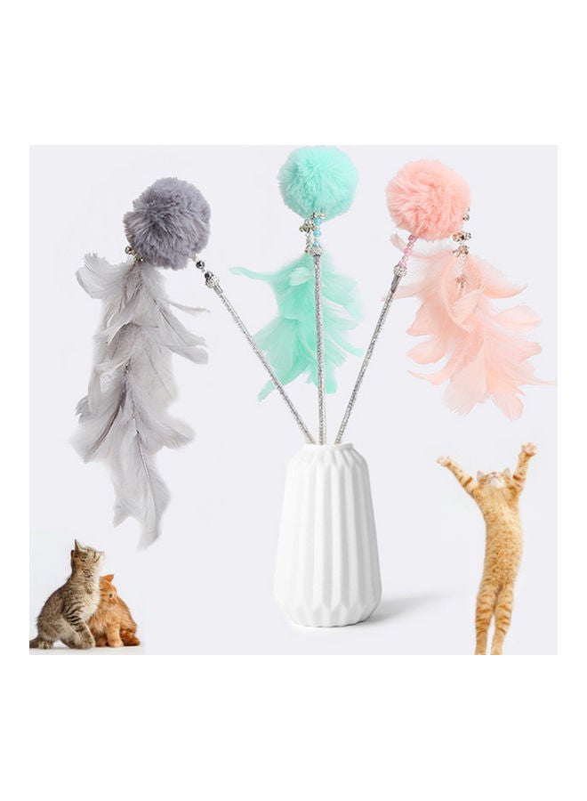 لعبة عصا مع الريش أزرق/ أبيض 30سم - Image 2