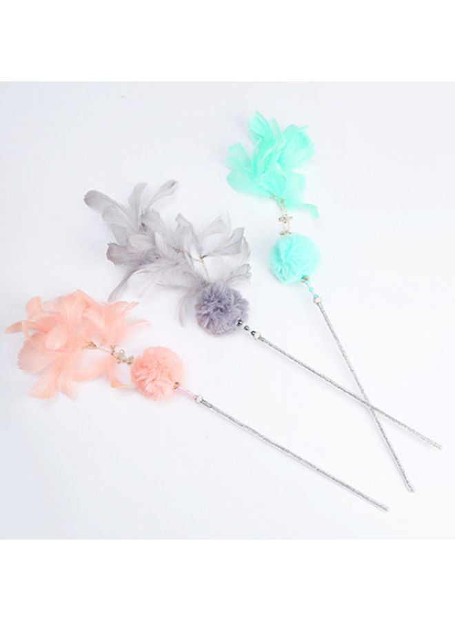 لعبة عصا مع الريش أزرق/ أبيض 30سم - Image 5