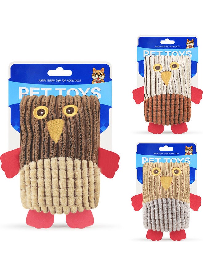 Teeth Grinding Cleaning Sound Plush Interactive Toy Beige/Brown 15x10x6cm - Image 3