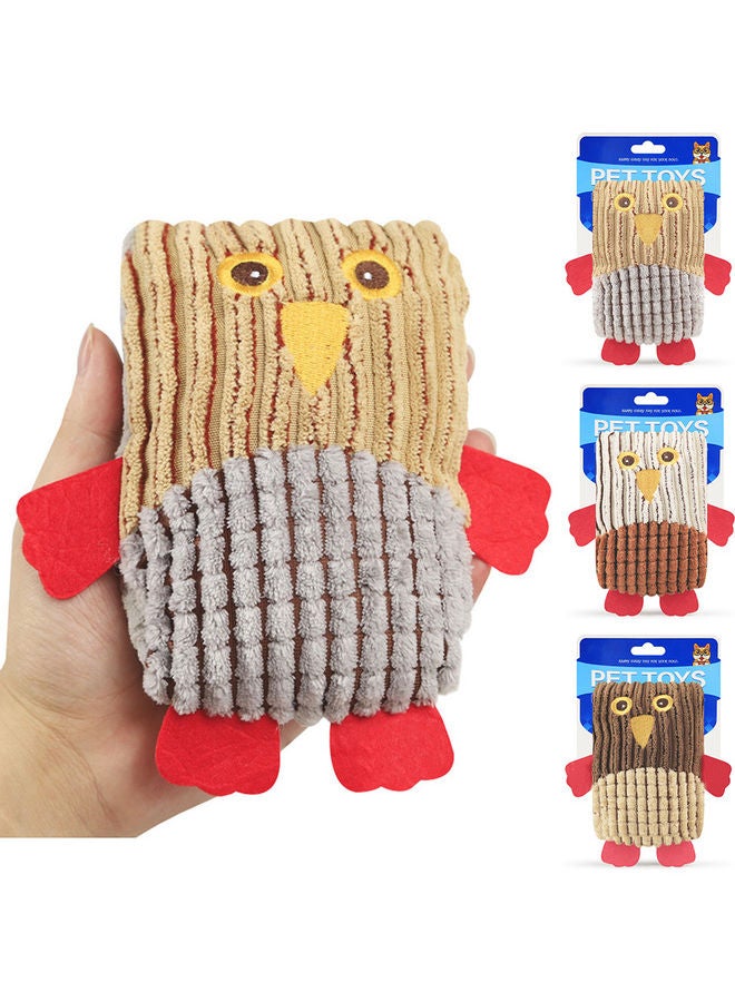 Teeth Grinding Cleaning Sound Plush Interactive Toy Beige/Brown 15x10x6cm - Image 2