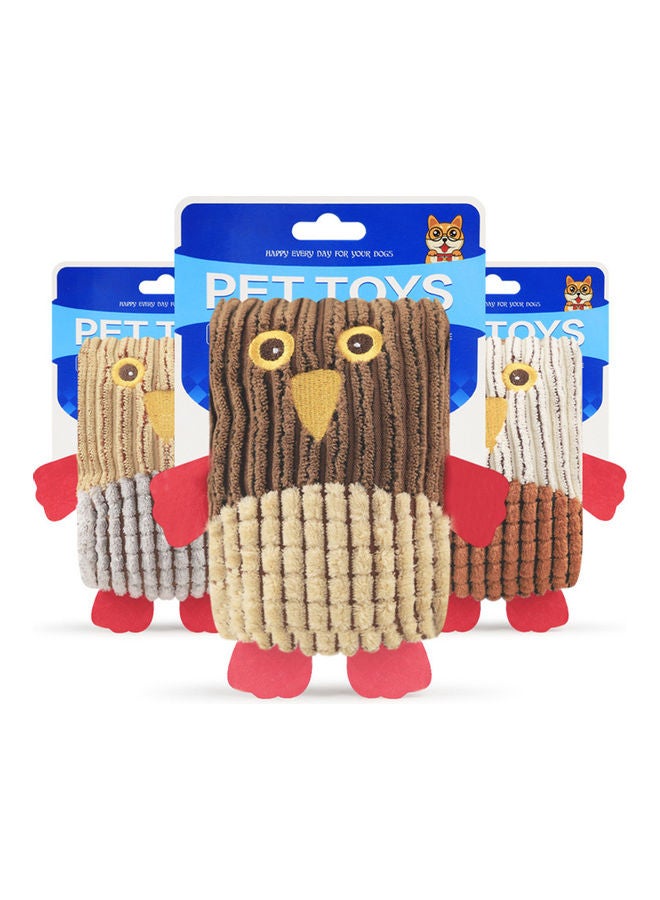 Teeth Grinding Cleaning Sound Plush Interactive Toy Beige/Brown 15x10x6cm - Image 4