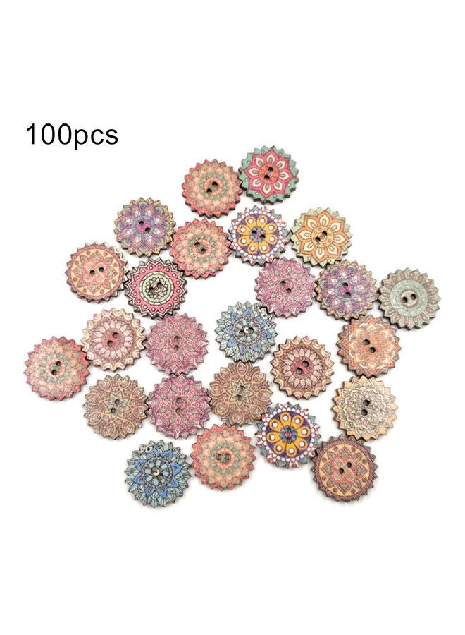 100-Piece Gear Printed Button Multicolour 2cm - Image 2