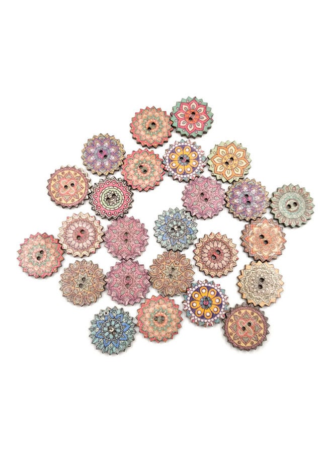 100-Piece Gear Printed Button Multicolour 2cm - Image 3