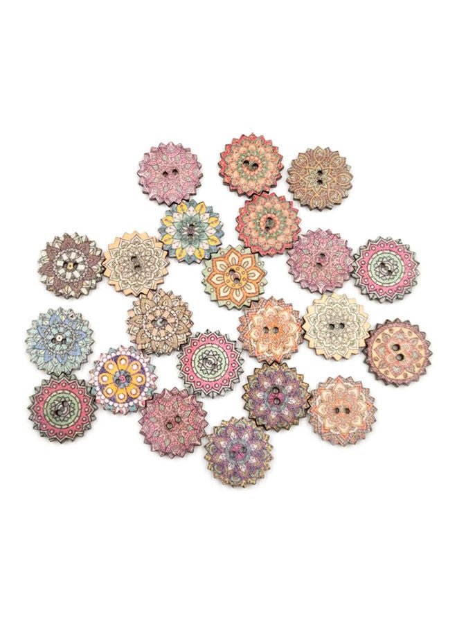 100-Piece Gear Printed Button Multicolour 2cm - Image 4