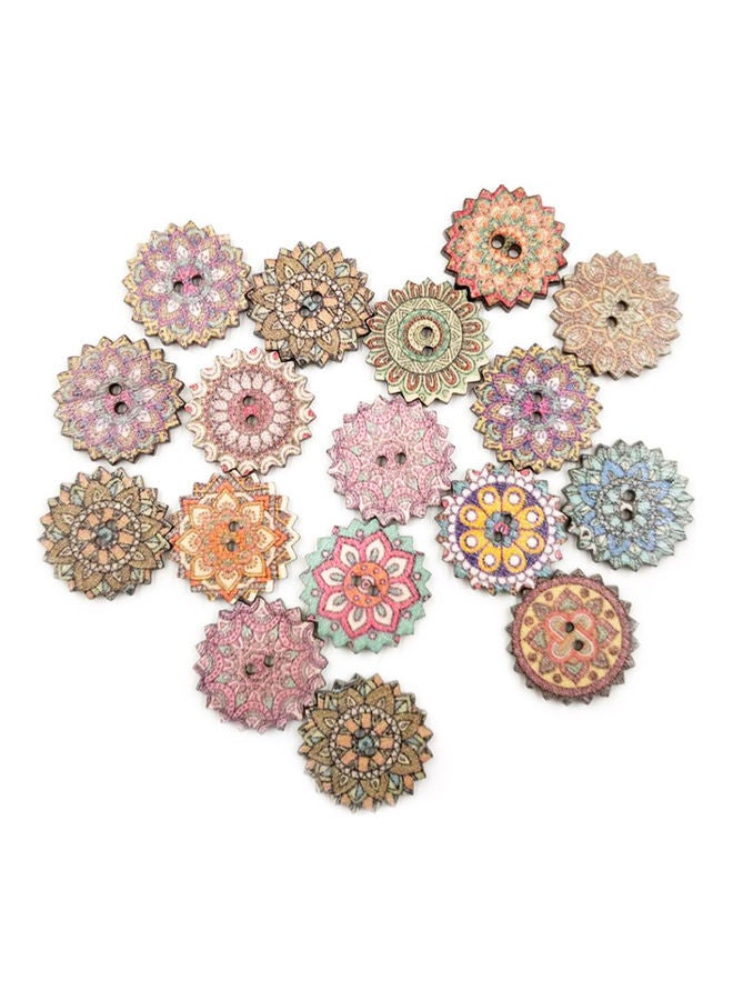 100-Piece Gear Printed Button Multicolour 2cm - Image 5