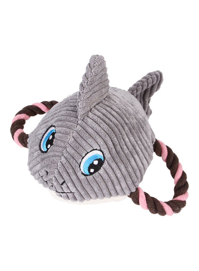 Shark Shaped Teething Plush Toy Grey/Pink/Brown 20x21cm