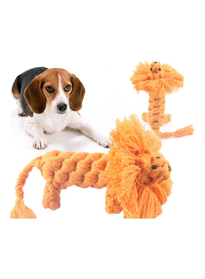 لعبة مضغ منسوجة على شكل أسد أصفر 15x6x3سم - Image 2