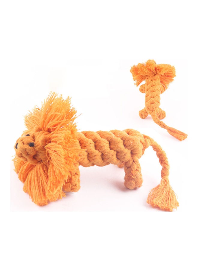 لعبة مضغ منسوجة على شكل أسد أصفر 15x6x3سم - Image 3