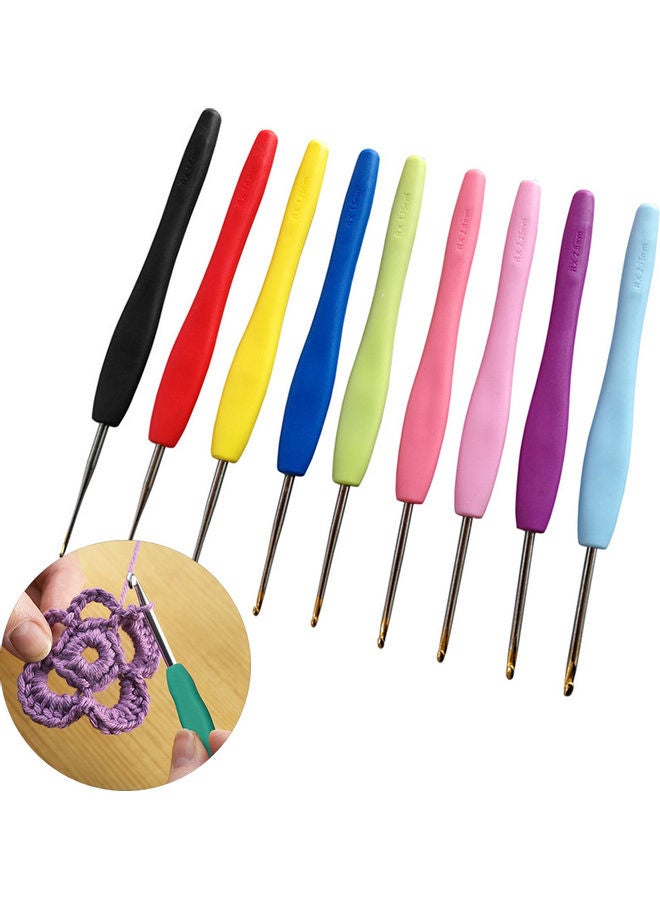 9-Piece Sweater Scarf Knitting Sewing Needles Multicolour 14x5x5cm - Image 1