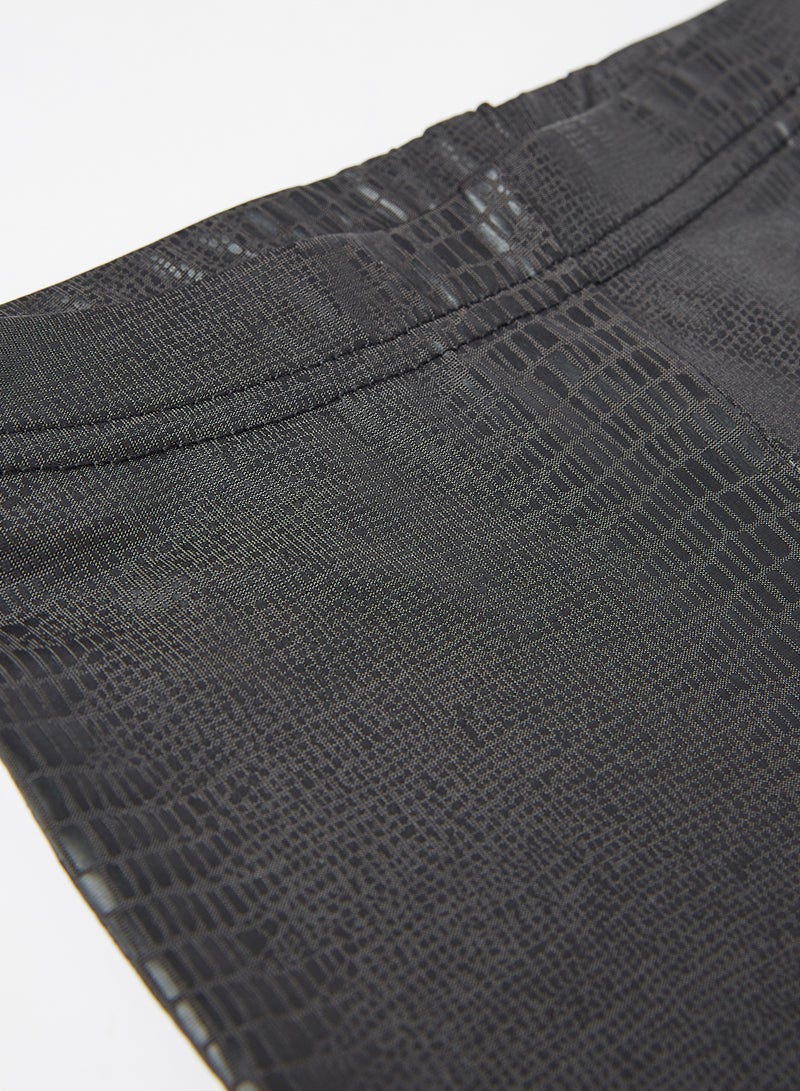NAME IT - Crocodile Detailed Leggings Black - Image 1