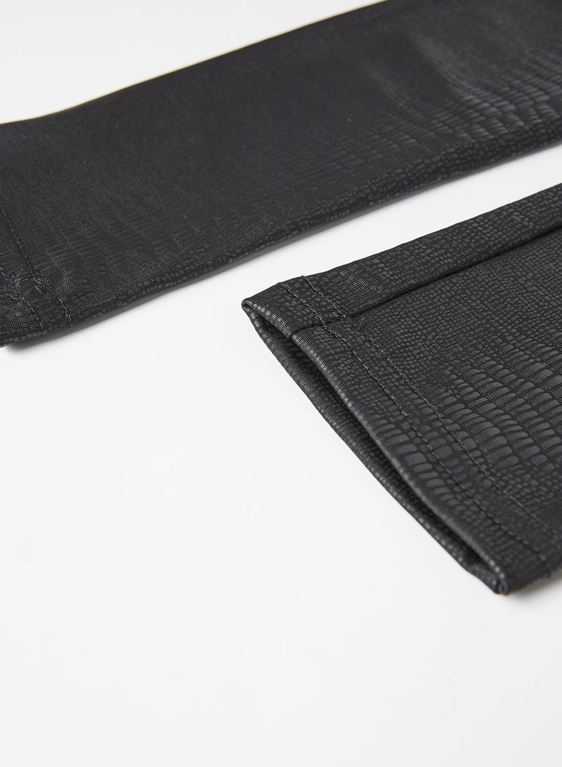 NAME IT - Crocodile Detailed Leggings Black - Image 1