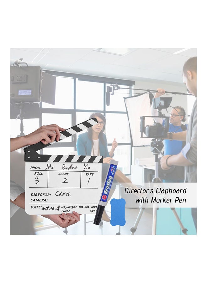 TV Film Director Clapper Board Slate White/Black  - Image 3