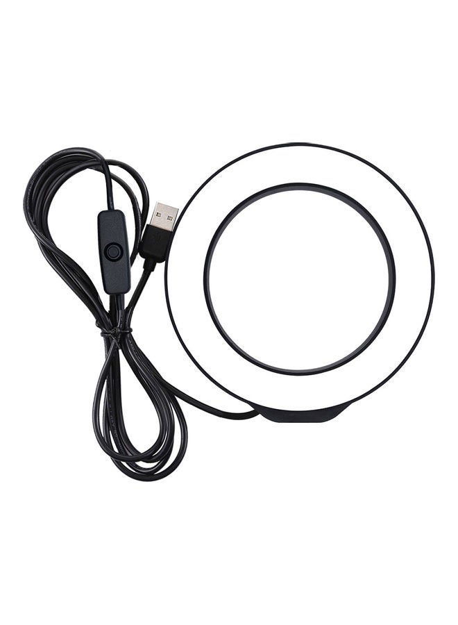 حلقة إضاءة بمصابيح LED أسود/ أبيض