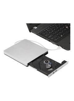 Generic USB Portable Ultra Slim External Slot-In CD DVD ROM Player White  - Image 2